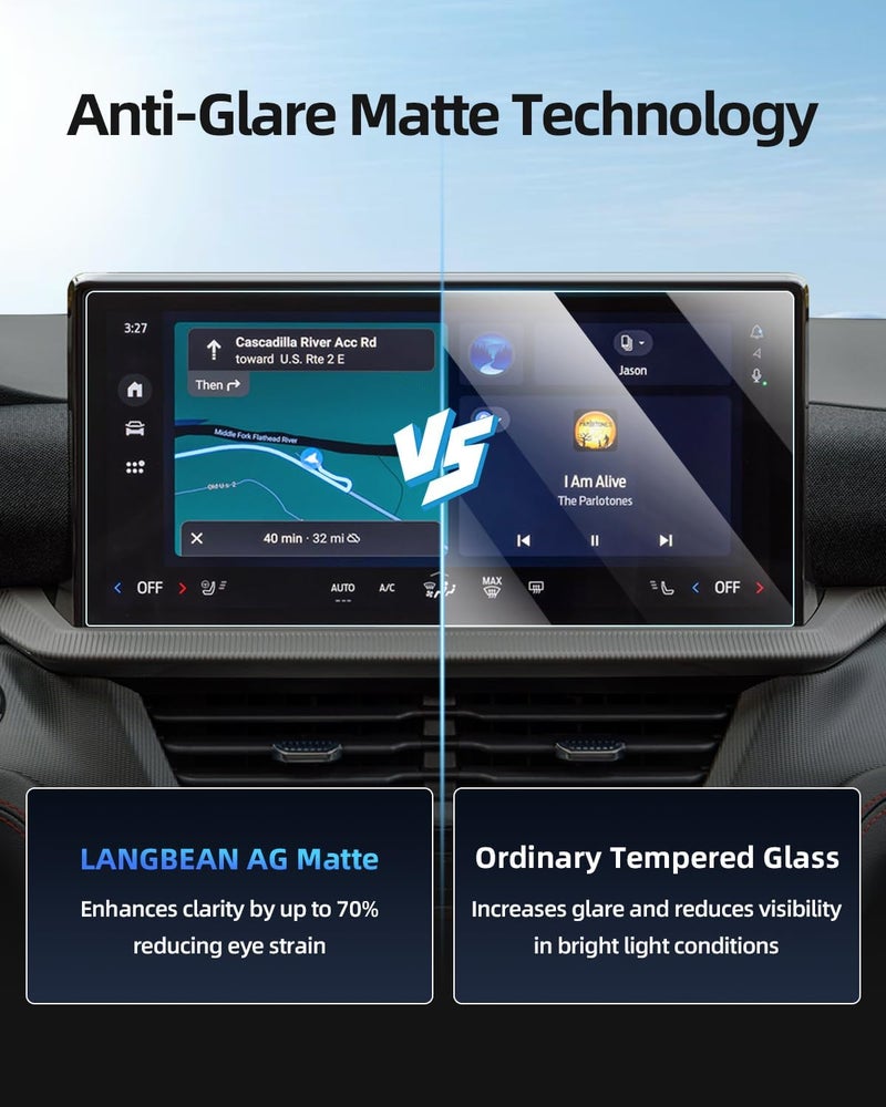 LANGBEAN Screen Protector for 2025 Ford Explorer (Active/ST-Line/ST/Platinum), 13.2 Inch Matte Anti-Glare Infotainment Touchscreen, 9H Tempered Glass 2025 Explorer Accessories HD/Anti-Fingerprint - Image 3